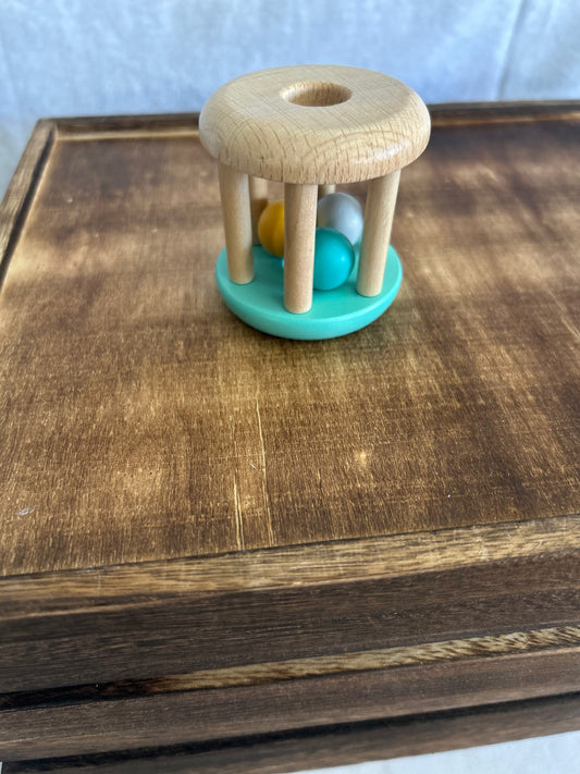 Calm and Breezy Wooden Rattle- MINT