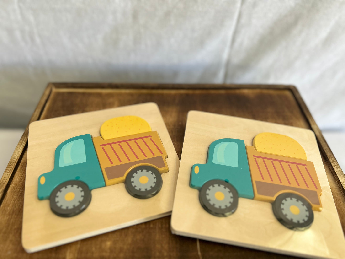 Simple Chunky Wooden Puzzle- Transport Dump Truck